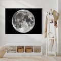 Obraz w ramie 70x50 - Księżycowa Aura - zdjęcie, ogromny księżyc na czarnym tle - rama biała