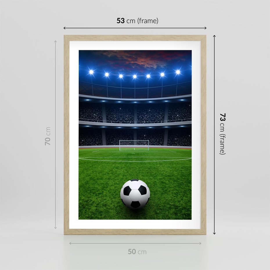 Plakat w ramie 50x70 - Piłka nożna - gol! - piłka nożna, gol - rama drewno