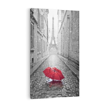 Obraz na płótnie 80x120 - Kolorowy parasol w Paryżu - Paryż, parasol