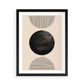 Plakat w ramie 50x70 - Minimalizm w Kształtach - geometryczny graficzny obraz, czarne koło - rama czarna