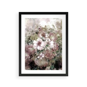 Plakat w ramie 50x70 - Piękno natury na płótnie - kwiaty, olejne - rama czarna