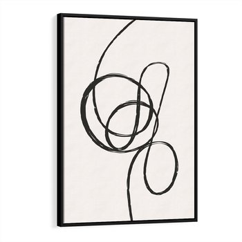 Obraz w ramie 70x100 - Migotliwa Kreatywność - abstrakcyjne szkicowane linie, minimalizm - rama czarna