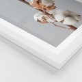Plakat w ramie 40x50 - Bawełniana boho miękkość - bawełna, boho - rama biała