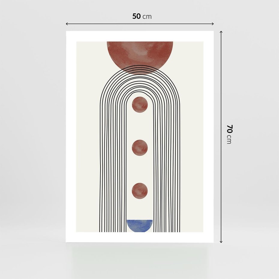 Plakat bez ramy 50x70 - Symfonia Kształtów - nowoczesny plakat, styl midcentury