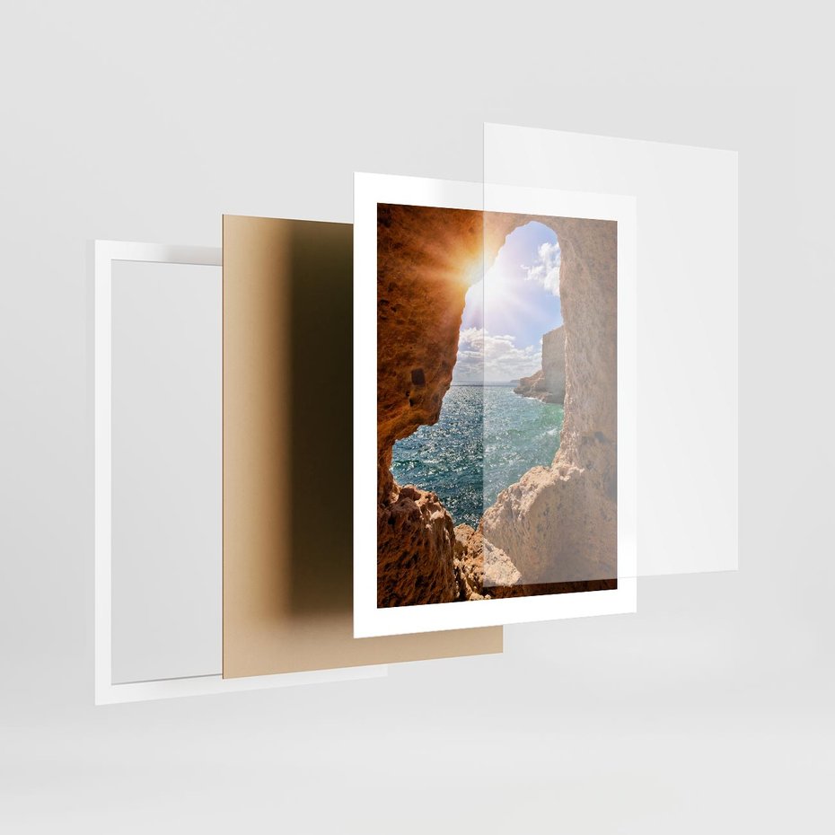 Plakat w ramie 40x50 - Potęga Natury - morze, klify - rama biała
