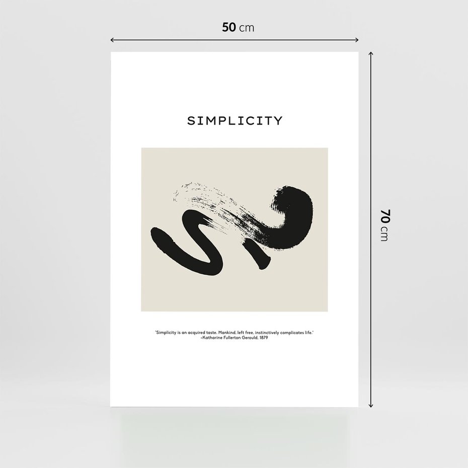 Plakat bez ramy 50x70 - Prostota w kształcie - abstrakcja, maźnięcie farbą