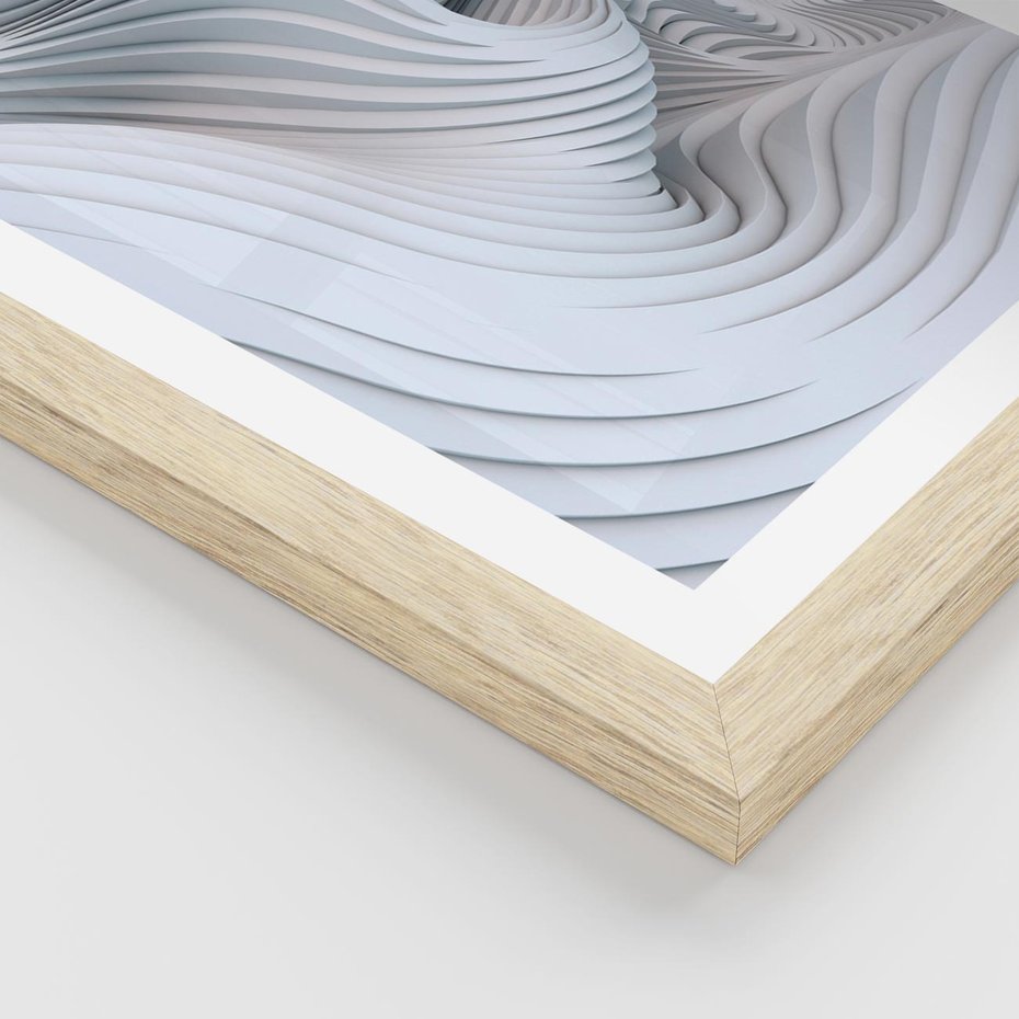 Plakat w ramie 40x50 - Abstrakcyjne Przestrzenie - geometria, 3D - rama drewno