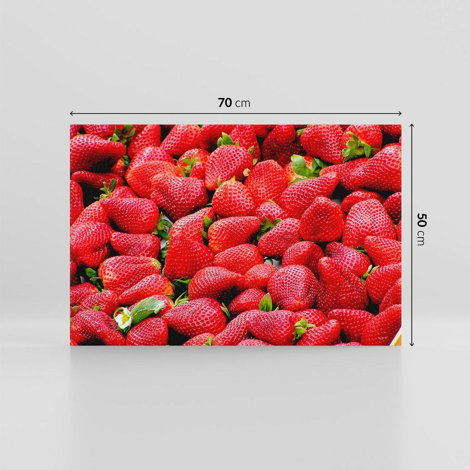 Obraz na płótnie 70x50 - Truskawki Czerwone Kropki Uczuć - truskawki, owoce