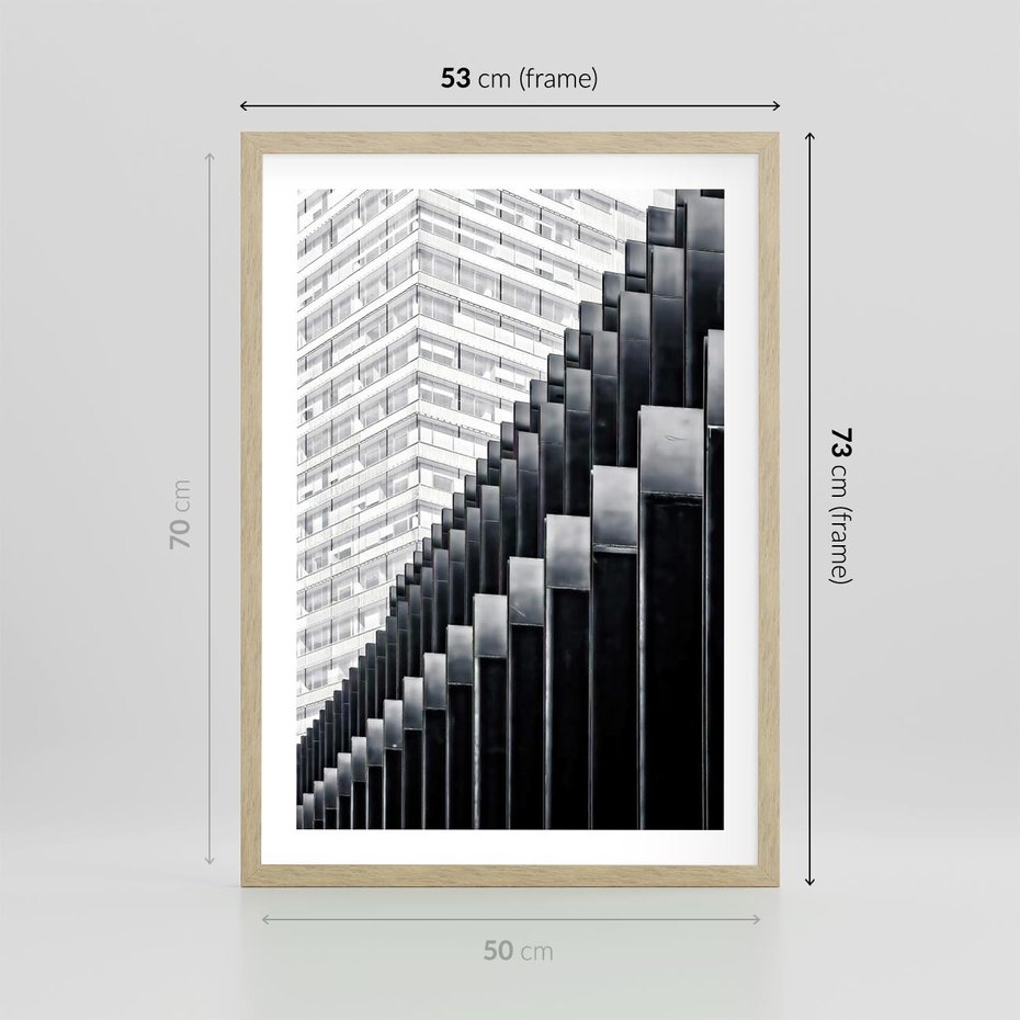 Plakat w ramie 50x70 - Architektura Stopniowa - architektura, budynki - rama drewno