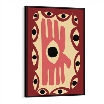 Obraz w ramie 50x70 - Migotliwe Kształty - abstrakcyjny obraz, boho styl - rama czarna