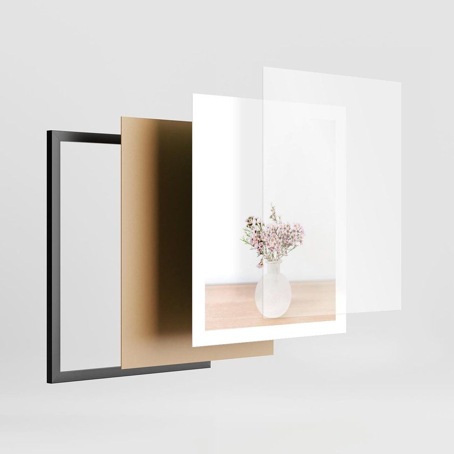 Plakat w ramie 40x50 - Kwiaty w Minimalistycznym Wazonie - kwiaty, wazon - rama czarna