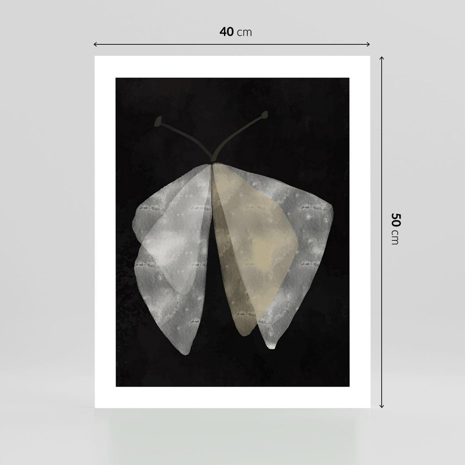 Plakat bez ramy 40x50 - Obce Powidoki - abstrakcyjna ćma, mroczna atmosfera