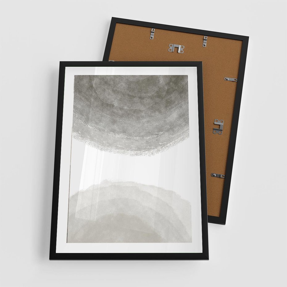 Plakat w ramie 50x70 - Impresje Energii - rozmyte cienie, abstrakcja - rama czarna