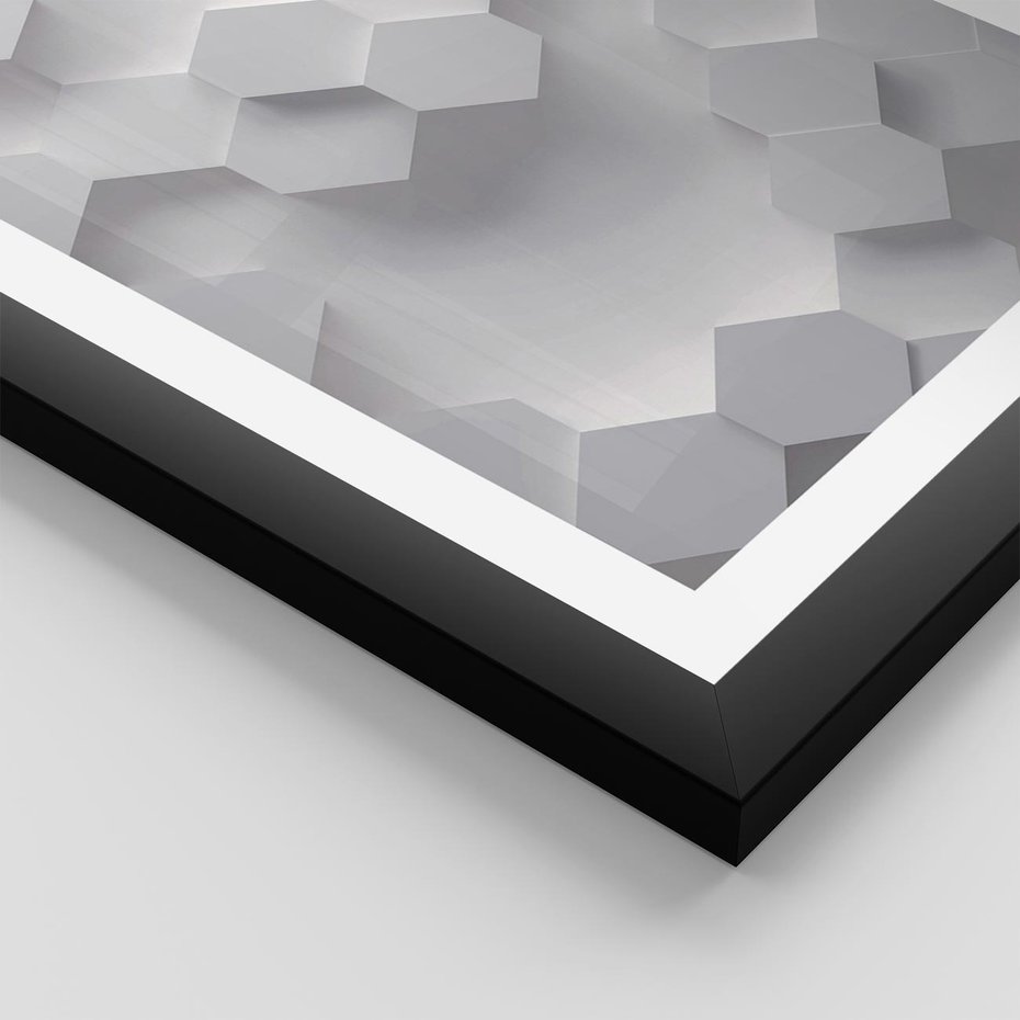Plakat w ramie 30x40 - Kreatywna Forma - geometryczny, 3D - rama czarna