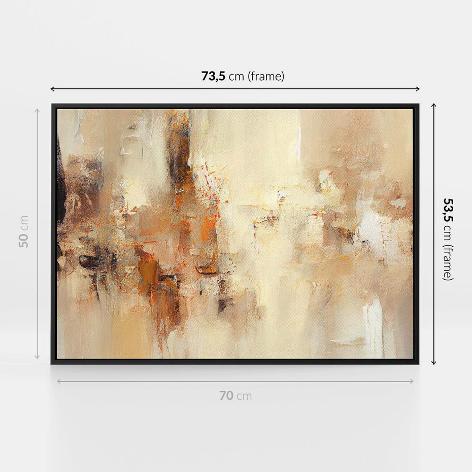 Obraz w ramie 70x50 - Odbicie utraconych barw - abstrakcja, tekstury farb - rama czarna