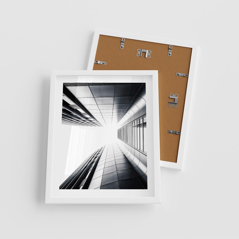 Plakat w ramie 40x50 - Architektura o Prostych Formach - architektura, proste formy - rama biała