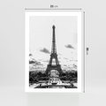 Plakat bez ramy 21x30 - Wieża Eiffla - czarno białe zdjecie, wieża eiffla