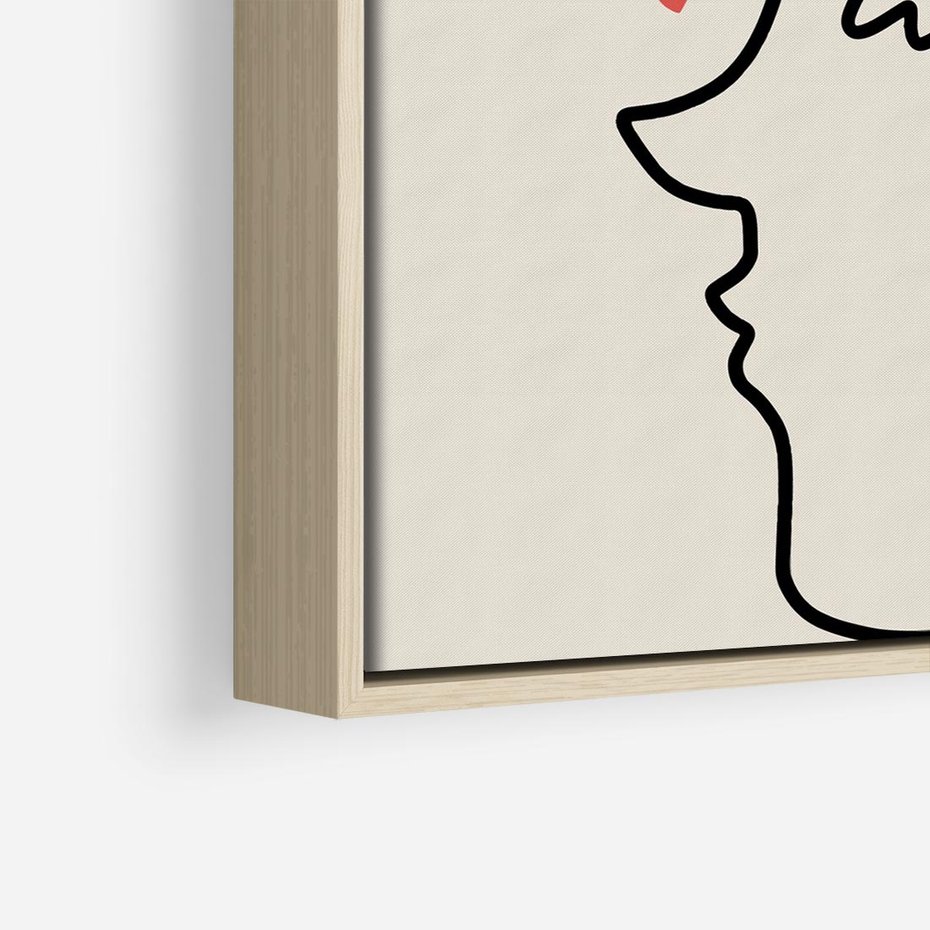 Obraz w ramie 80x80 - Impresje Kształtów - abstrakcyjny obraz, przypomina twarz - rama drewno