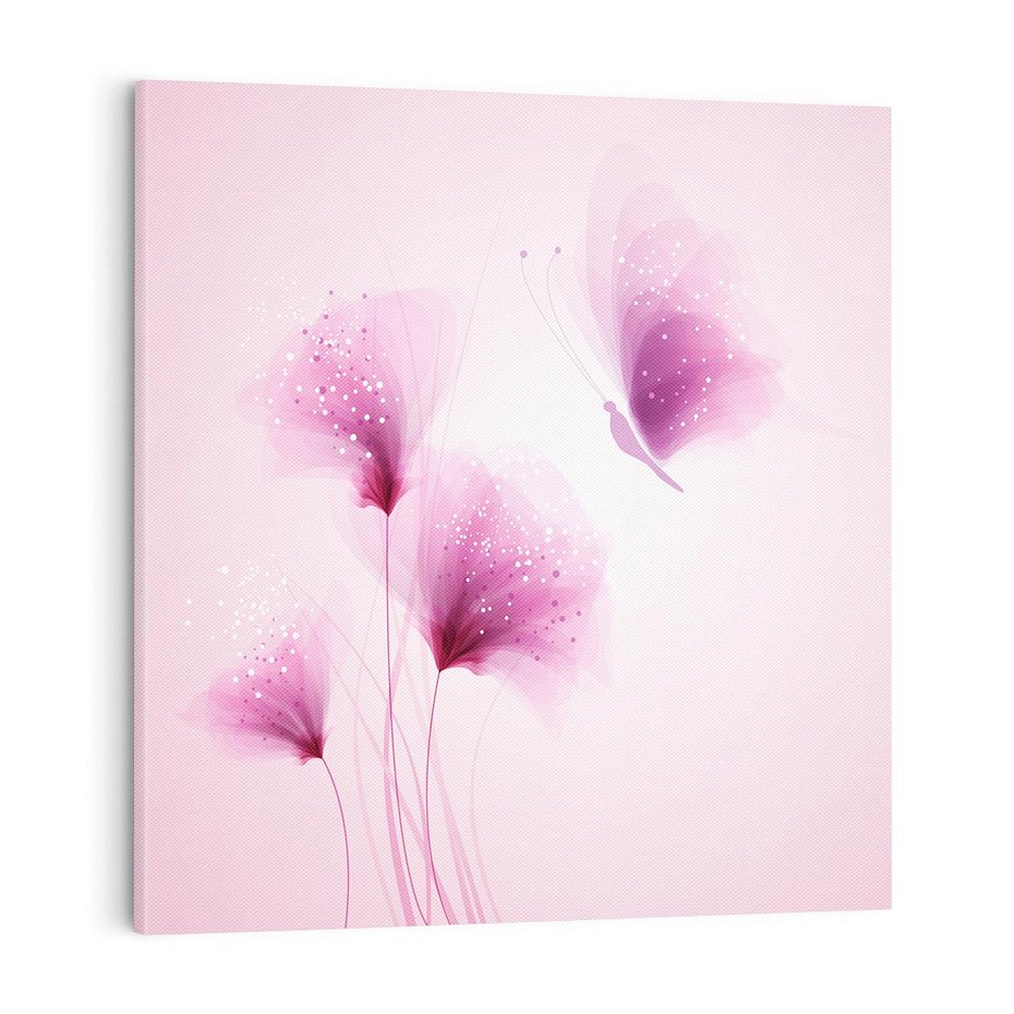 Obraz na płótnie 70x70 - Akwarelowe Kwiaty w Pastelach - kwiaty, akwarelowe