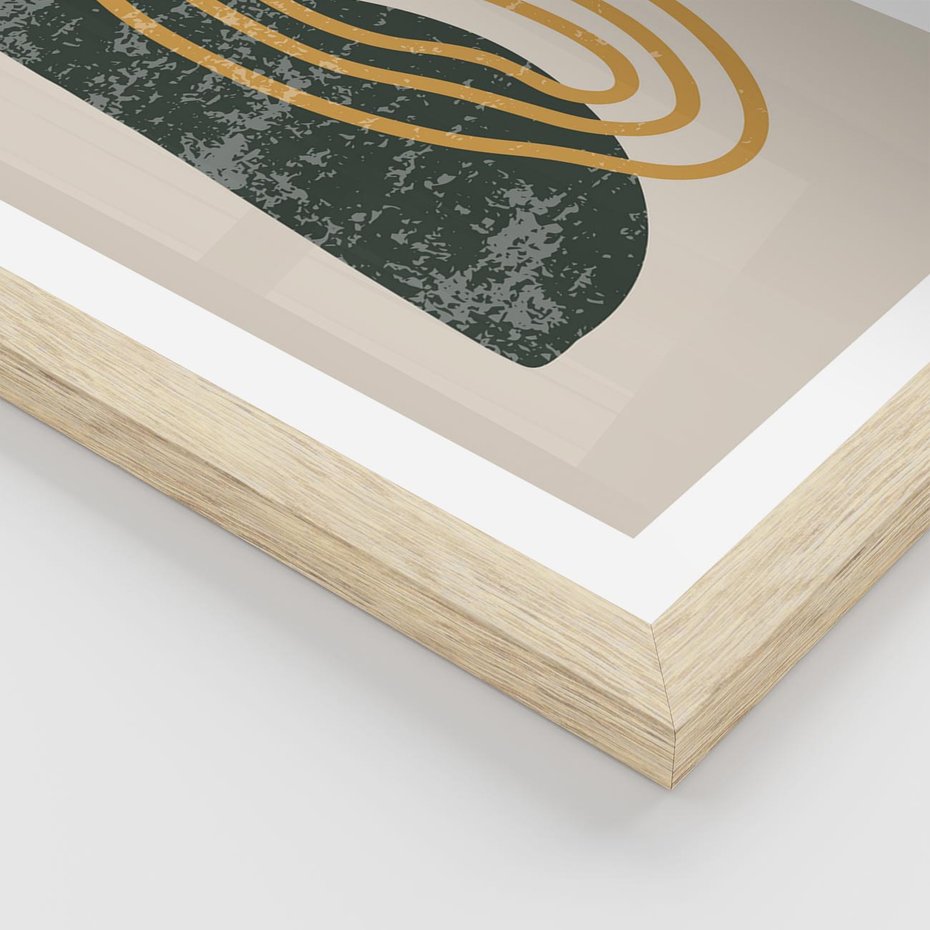 Plakat w ramie 30x40 - Nowoczesne Dialogi Materii - nowoczesny plakat, abstrakcyjne kształty - rama drewno