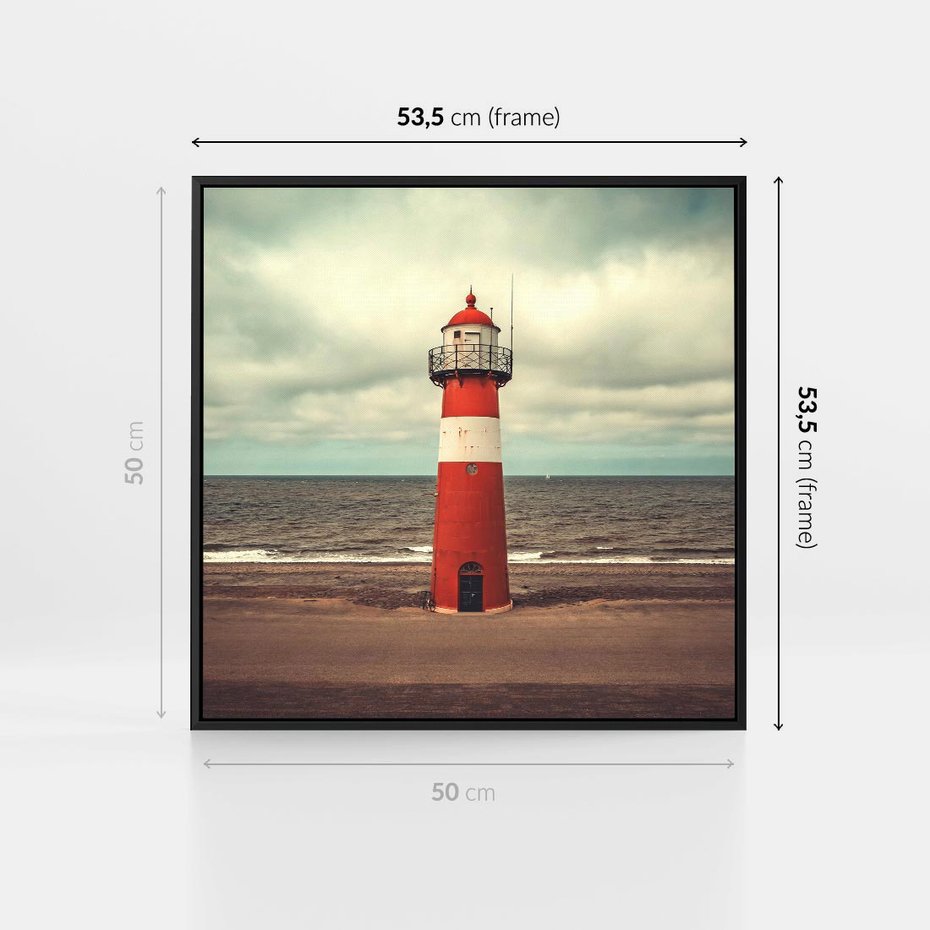 Obraz w ramie 50x50 - Retro Urok Morza - fotografia w stylu retro, vintage - rama czarna