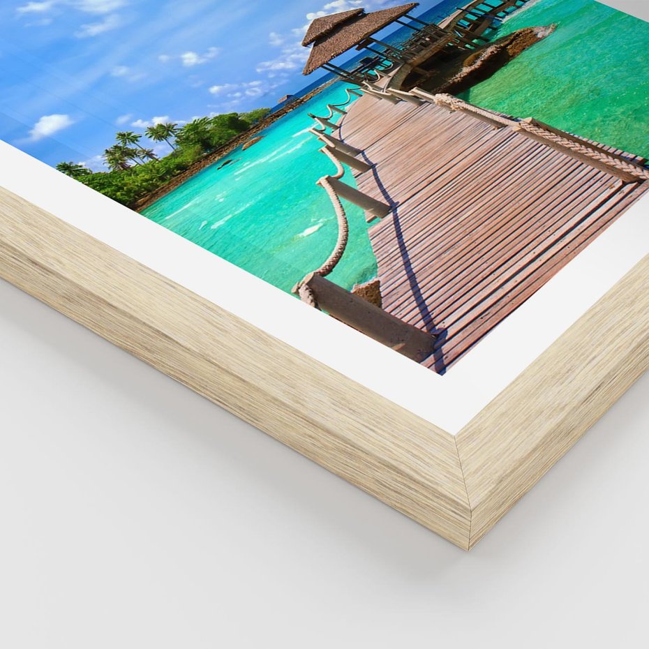 Plakat w ramie 30x40 - Magia tropikalnego oceanu - ocean, tropiki - rama drewno