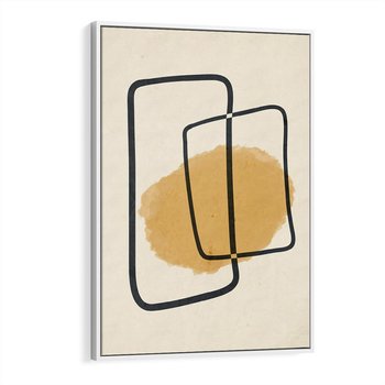 Obraz w ramie 70x100 - Rozkwitające Formy - abstrakcyjne nieregularne kształty, minimalistyczny plakat - rama biała