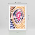 Plakat w ramie 50x70 - Rozchlapane Wizje - kolorowe wzory, tęczowe żywe kolory - rama biała