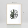 Plakat w ramie 50x70 - Cytrynowe Echo - minimalistyczny plakat, cytryna - rama drewno