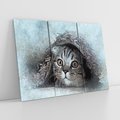 Obraz na płótnie 120x80 - Kot w abstrakcyjnym otoczeniu - kot, sztuka
