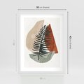 Plakat w ramie 30x40 - Czarna Palma w Brązowej Abstrakcji - grafika, akwarela - rama biała