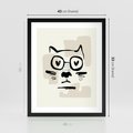 Plakat w ramie 40x50 - Minimalistyczny Kot: Czarna Kreska - kot, grafika - rama czarna
