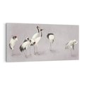 Obraz na płótnie 100x50 - Spojrzenie wstecz w pędzlu - szkic rysunek, japońskie żurawie