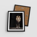 Plakat w ramie 40x50 - Lew: dzikie piękno natury - lew, dzikie - rama czarna