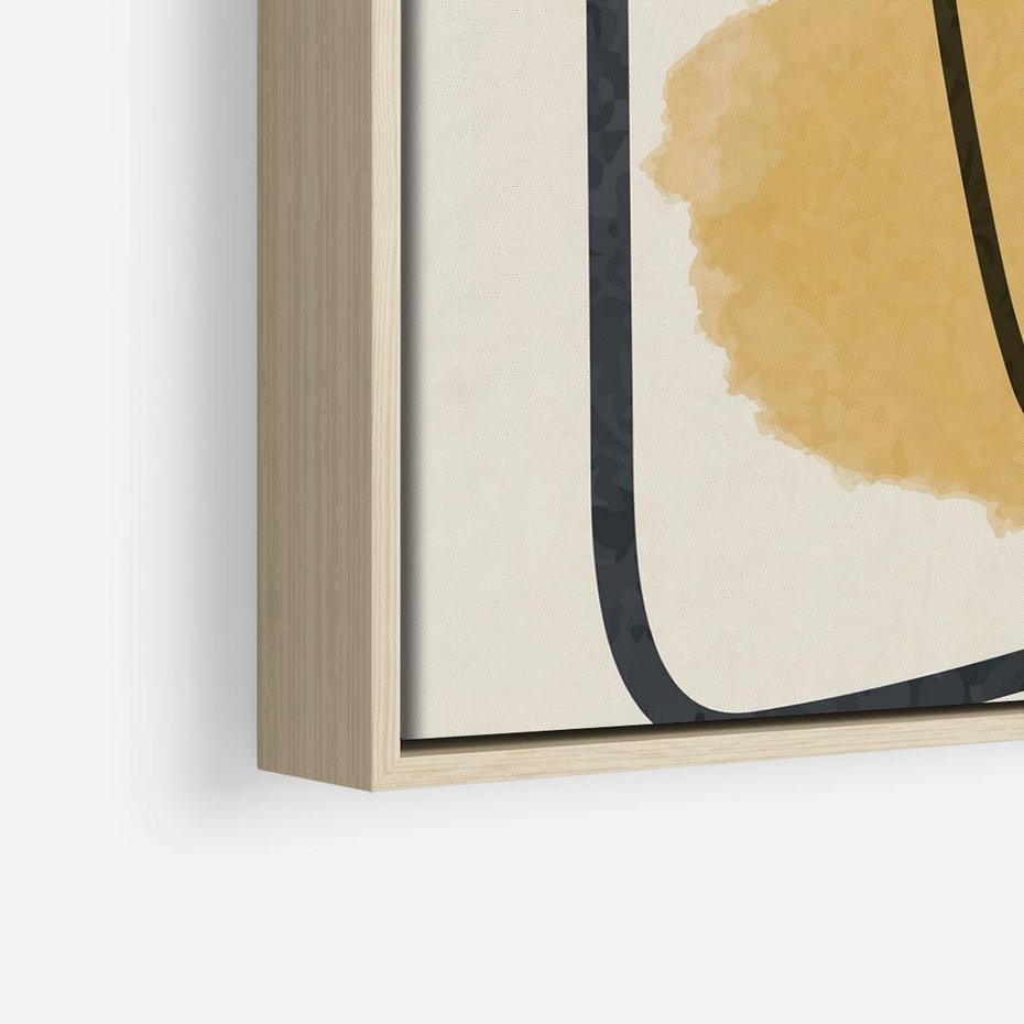 Obraz w ramie 80x80 - Rozkwitające Formy - abstrakcyjne nieregularne kształty, minimalistyczny plakat - rama drewno
