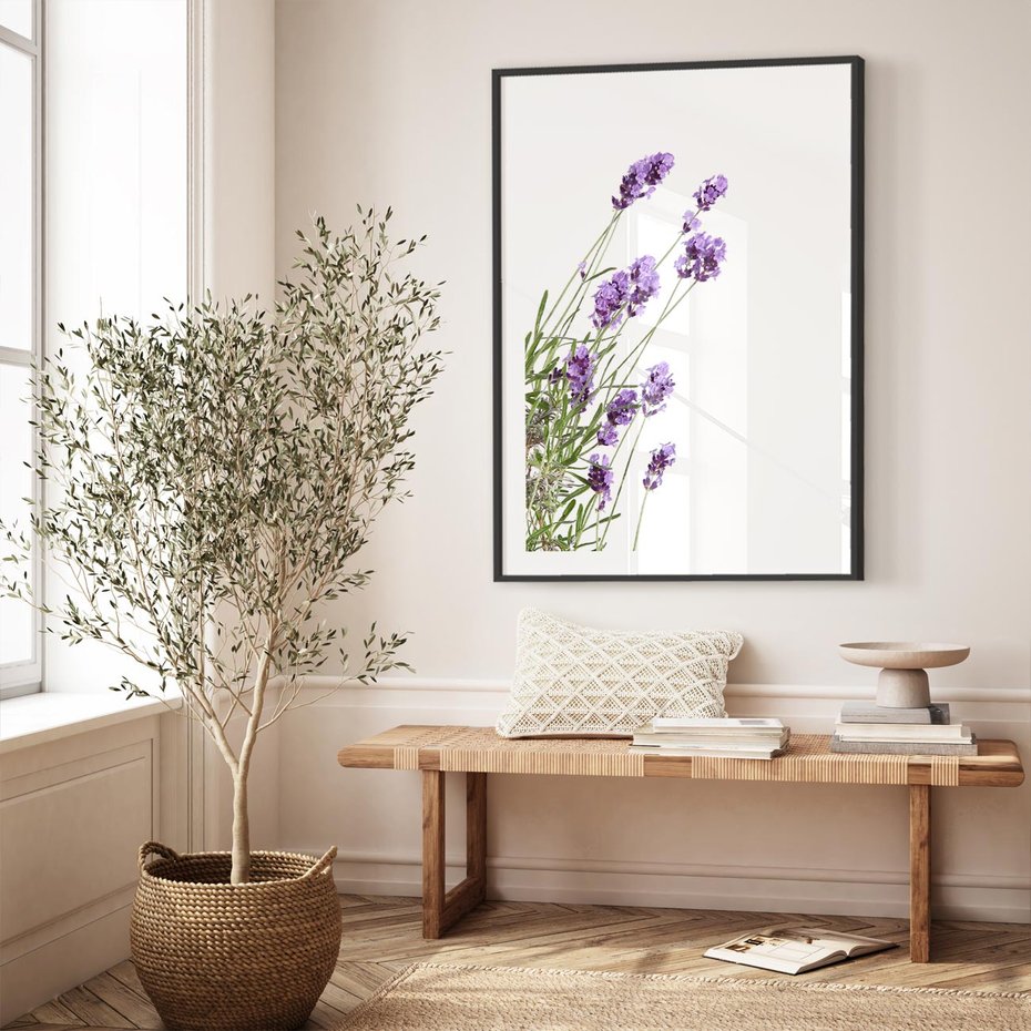 Plakat bez ramy 21x30 - Delikatny Urok - lawenda, kwiaty