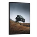 Obraz w ramie 70x100 - Ciepło i Przytulność - skandynawski, domek - rama czarna