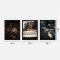 Zestaw obrazy w ramie 40x50 galeria - Jesień, pomost, liście - rama czarna
