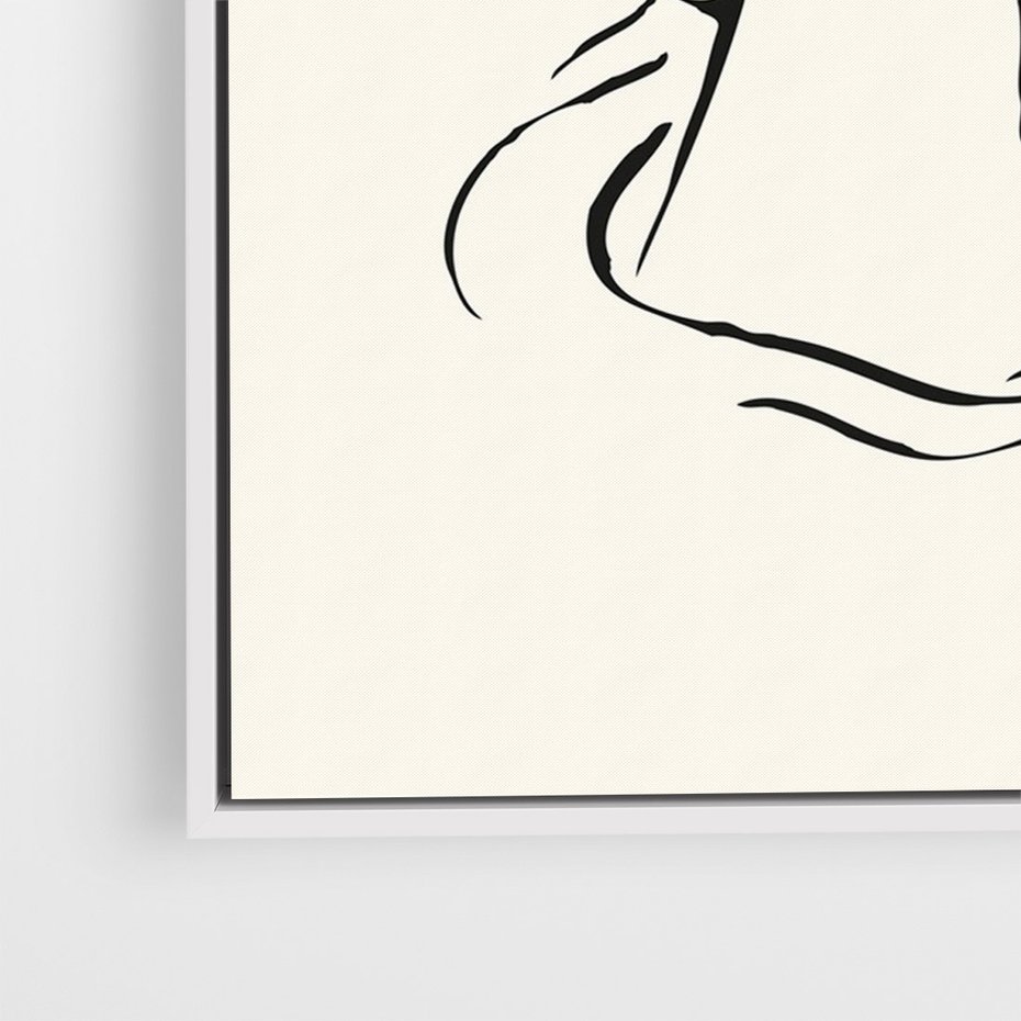 Obraz w ramie 80x120 - Migotliwa Symfonia - kobieta akt, minimalizm - rama biała