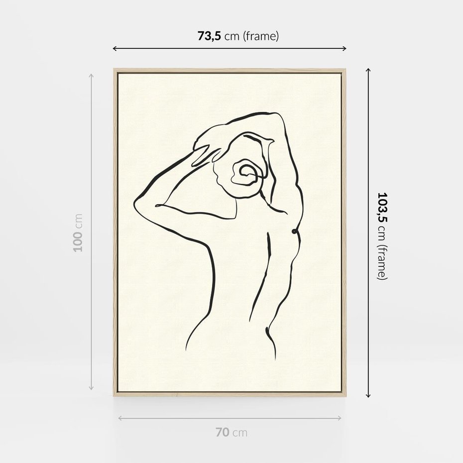 Obraz w ramie 70x100 - Tajemniczy Rytm - kobieta, posąg - rama drewno