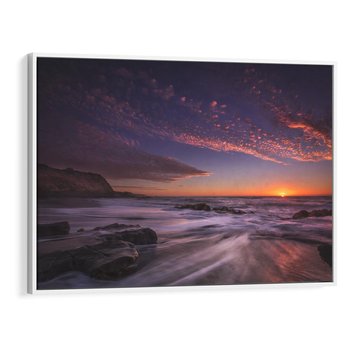 Obraz w ramie 120x80 - Spojrzenie w głąb duszy - zachód słońca, zmierzch - rama biała