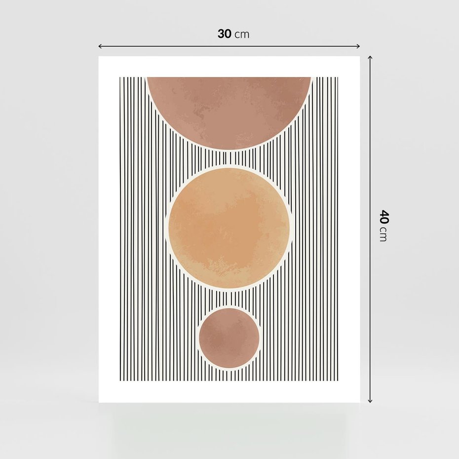 Plakat bez ramy 30x40 - Taniec Linii - abstrakcyjna nowoczesna sztuka, koła okręgi