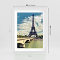 Plakat w ramie 30x40 - Wieża Eiffla - Ikona Paryża - wieża, Eiffla - rama biała