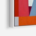Obraz w ramie 50x50 - Migotliwe Nastroje Kształtów - różne geometryczne formy, olejny obraz - rama biała