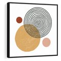Obraz w ramie 50x50 - Wewnętrzne Formy - koła okręgi, abstrakcyjna nowoczesna sztuka - rama czarna
