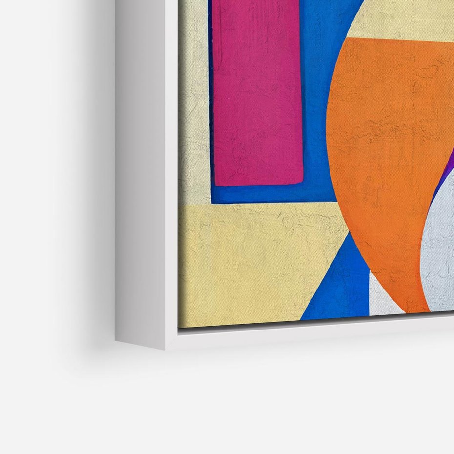 Obraz w ramie 80x80 - Migotliwe Impulsy Dźwięku - różne geometryczne formy, koła - rama biała