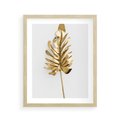 Plakat w ramie 40x50 - Ponadczasowy Urok - złote, liście - rama drewno