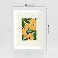 Plakat w ramie 30x40 - Abstrakcyjne Echa - kwiaty, rośliny - rama biała