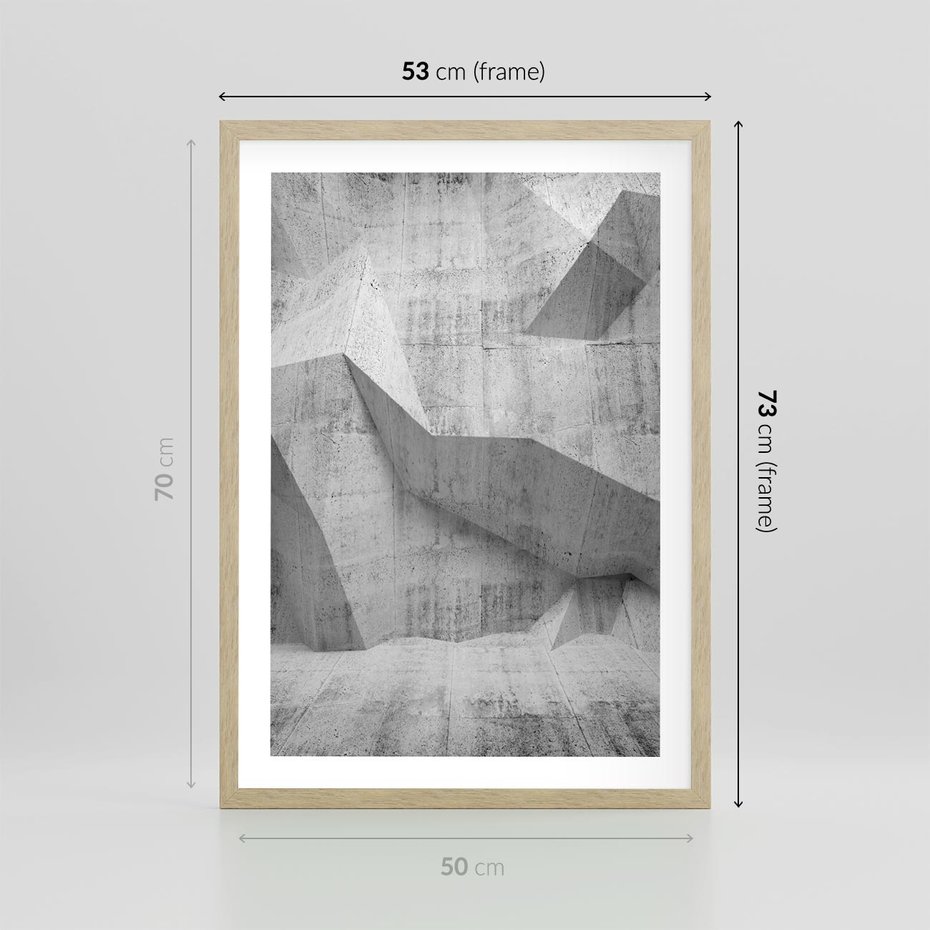 Plakat w ramie 50x70 - Geometryczna harmonia sztuki - geometria, sztuka - rama drewno