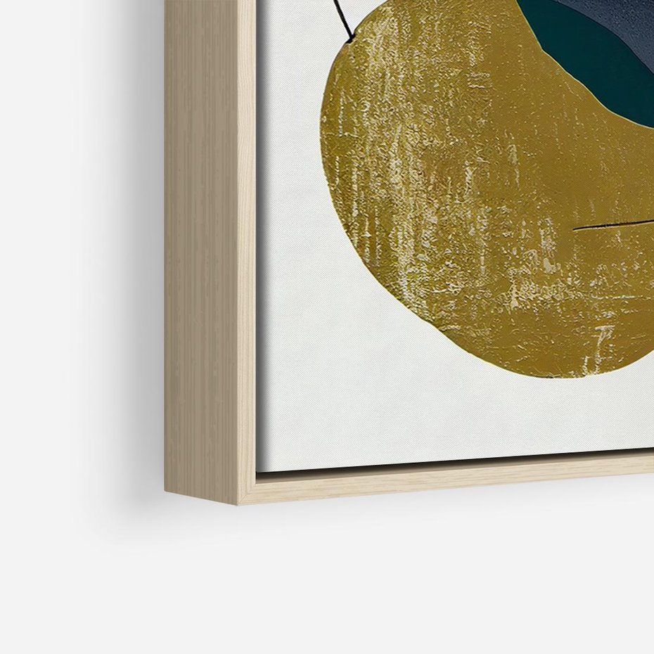 Obraz w ramie 120x80 - Złoto Granatu - abstrakcyjne plamy koloru, złoto - rama drewno